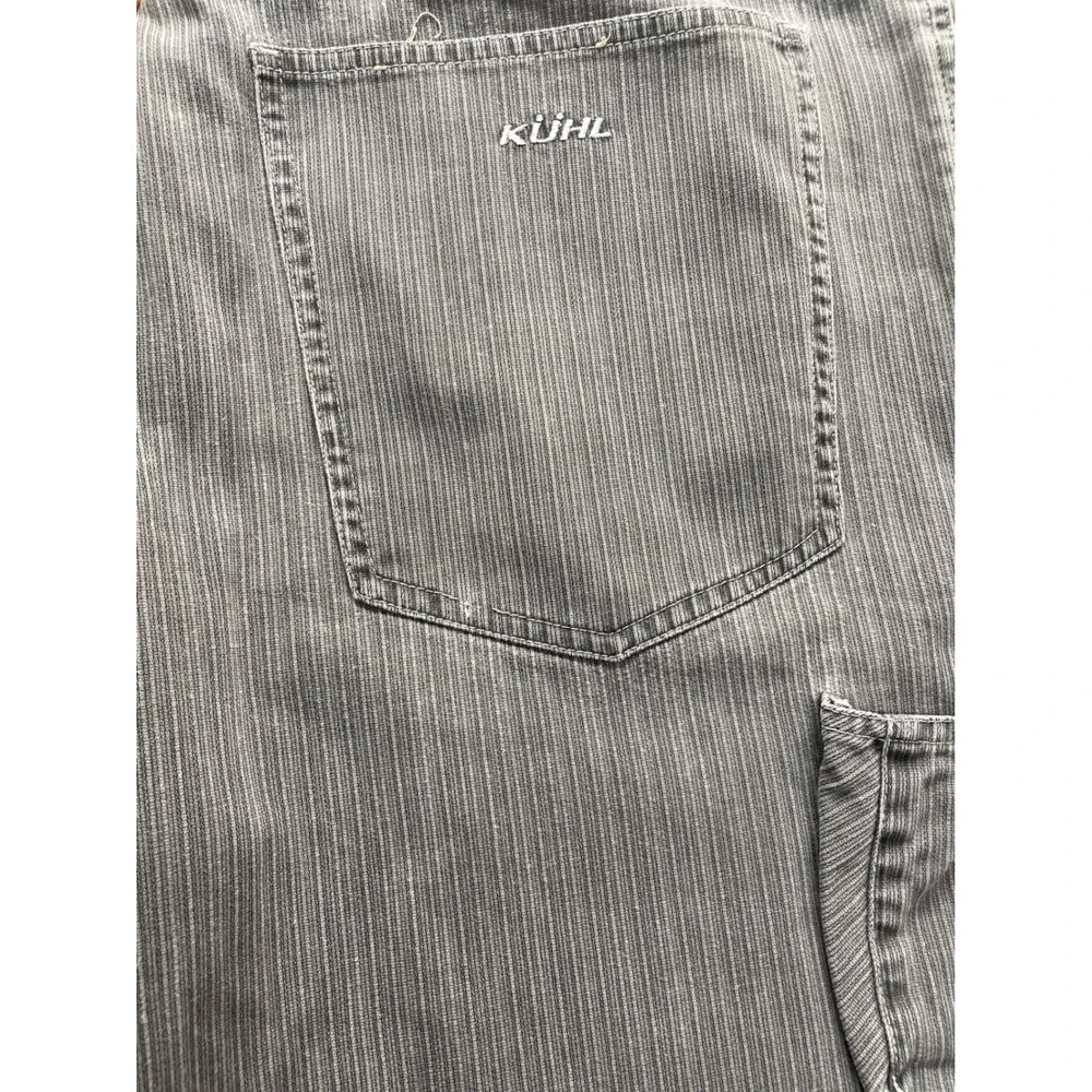 KUHL Mens 38x30 Gray‎ Pinstripe Work Utility Cargo Pants Cotton Relaxed Fit